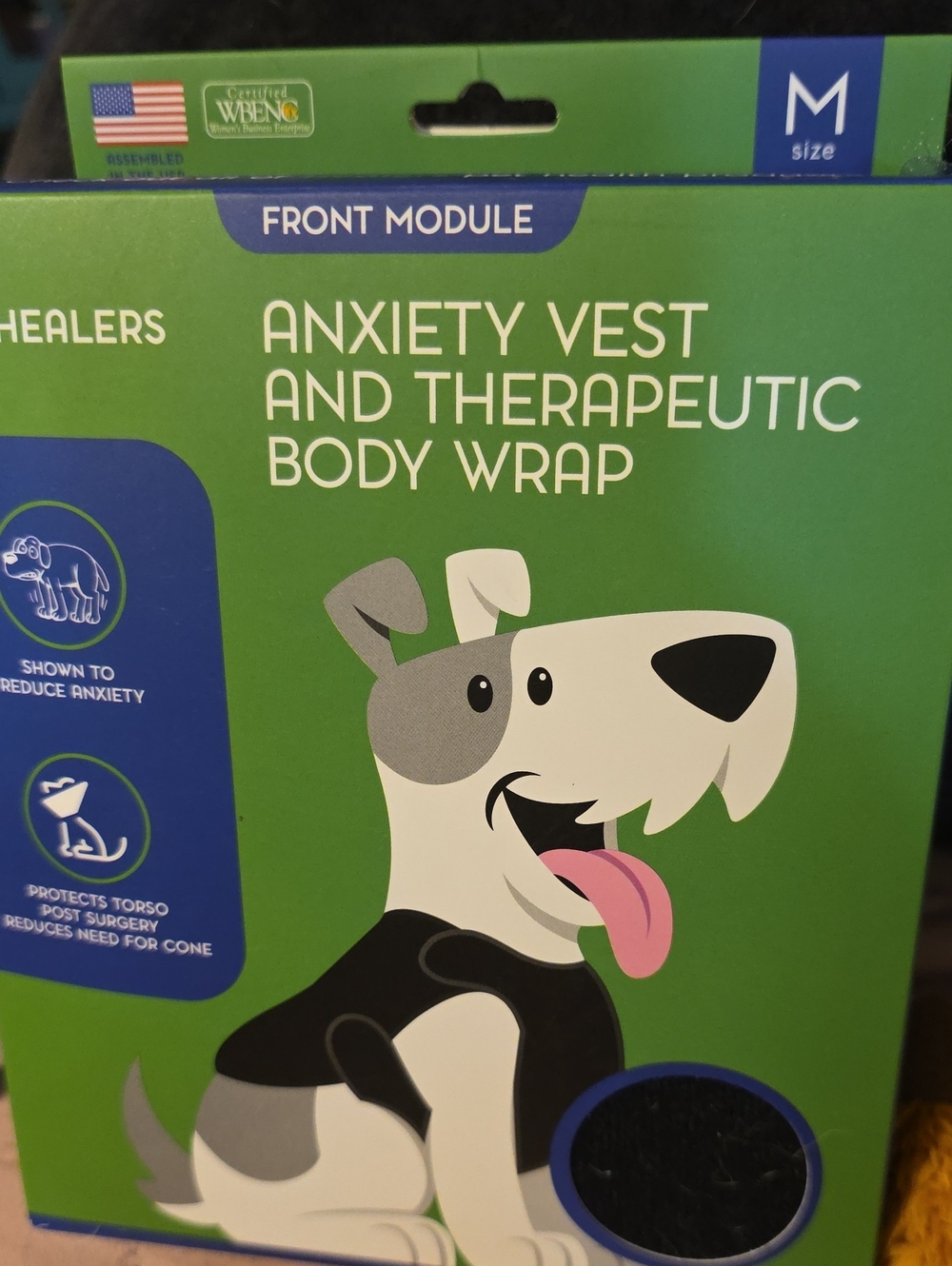 Calming Anxiety Vest & Therapeutic Body Wrap for Dogs - Black -
